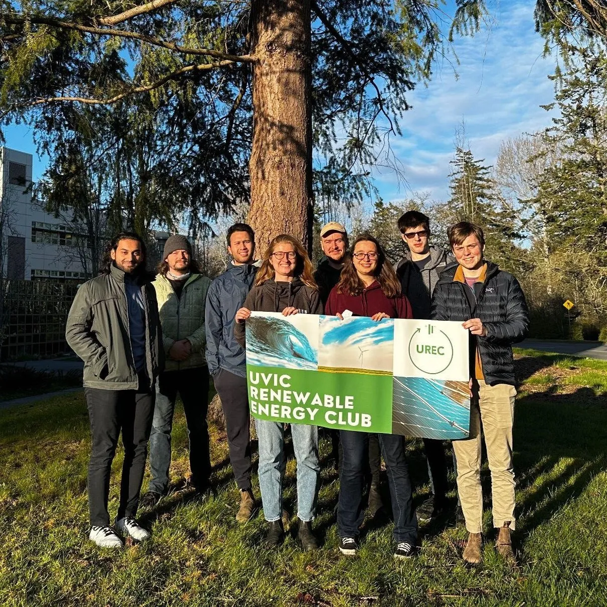 A photograph of the UVic Renewable Energy Club (UREC).