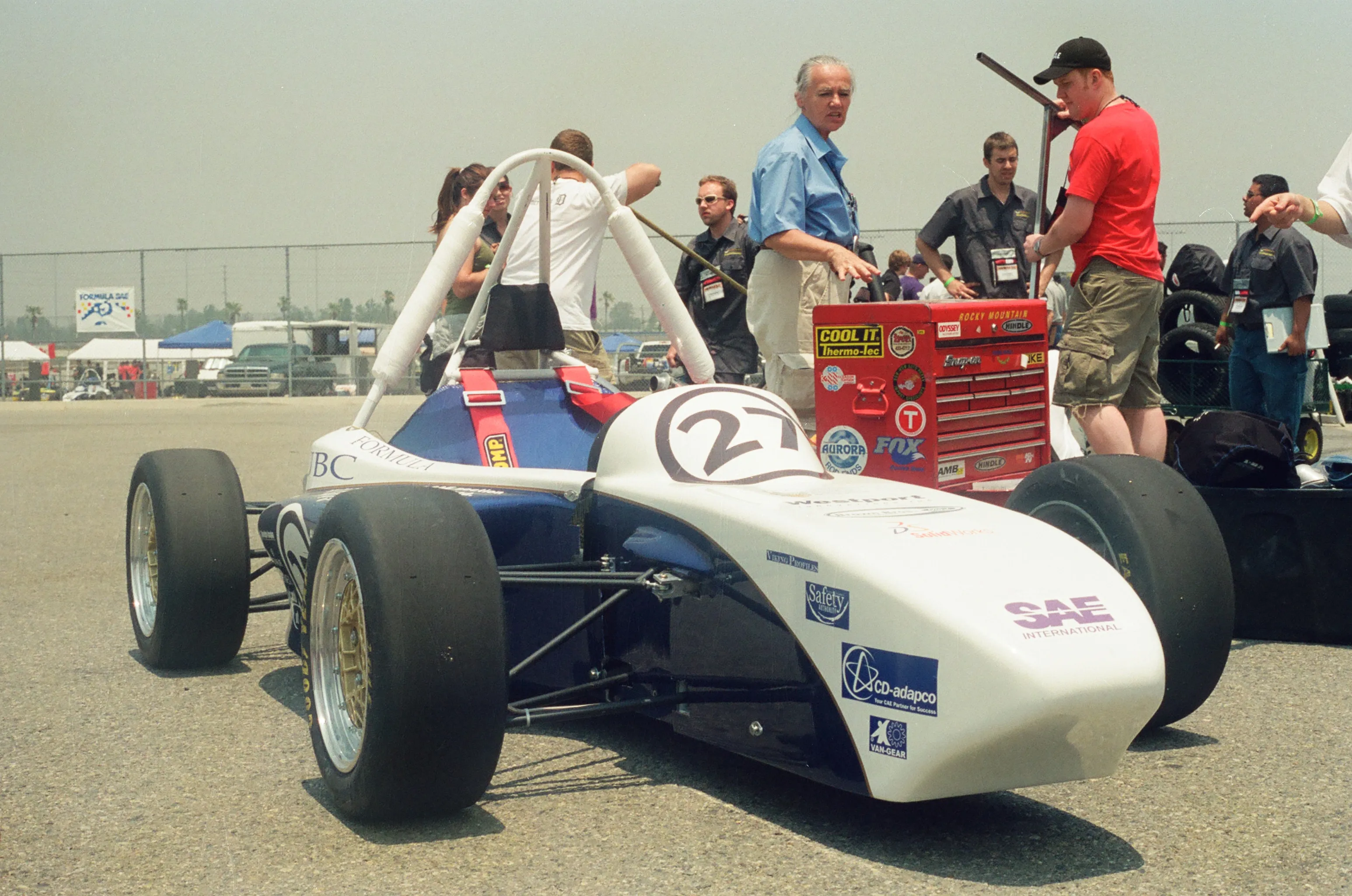 A photograph of the #27 FSAE car at competition. By Devin Todd.