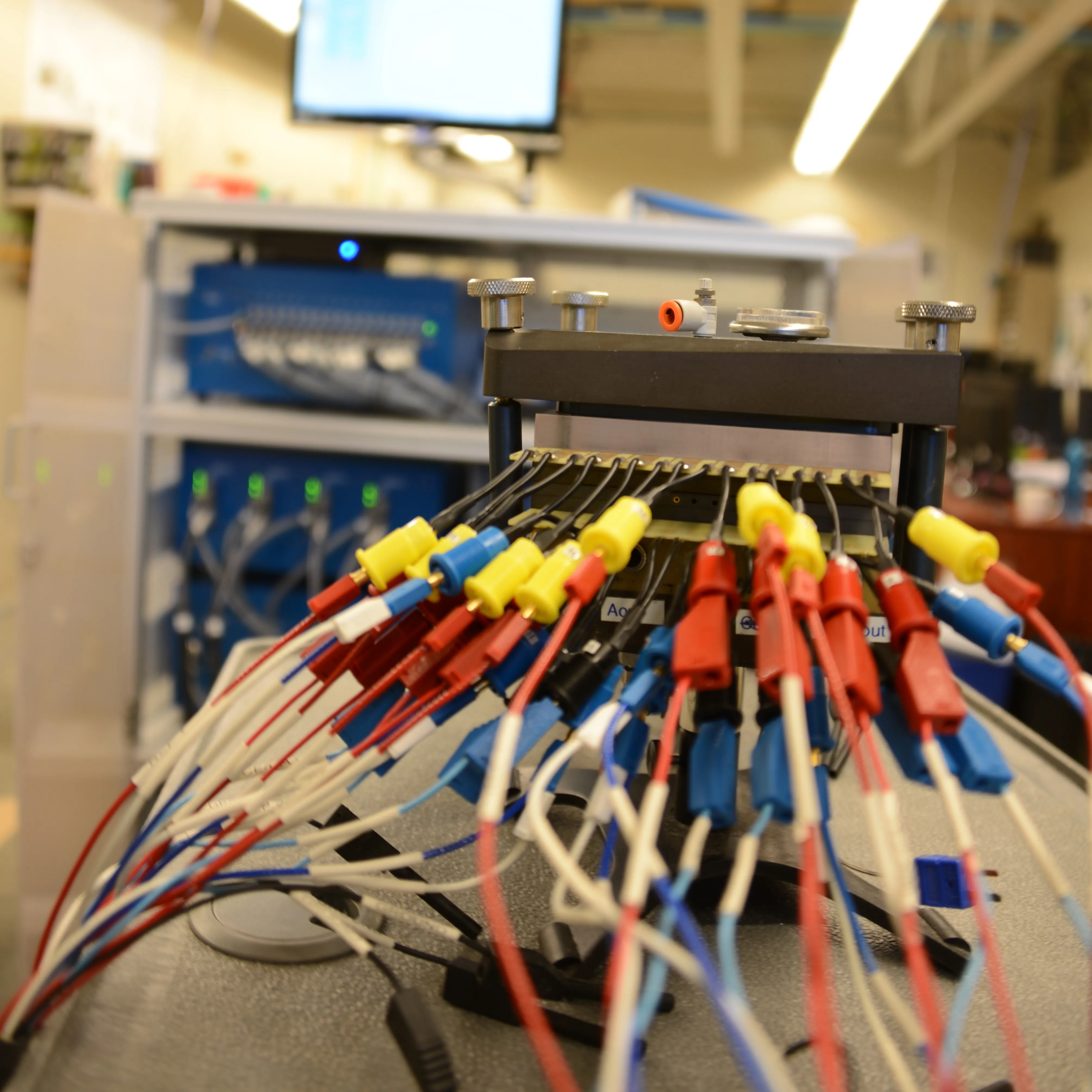 A photograph of the assembled segmented fuel cell. By Devin Todd.