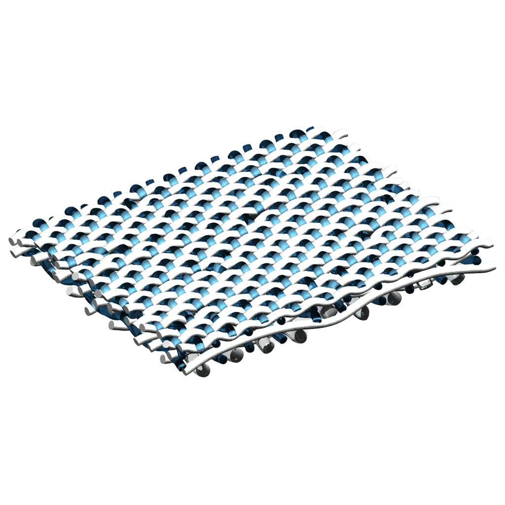 A render of 3D reconstructed paper-forming fabric. By Devin Todd.