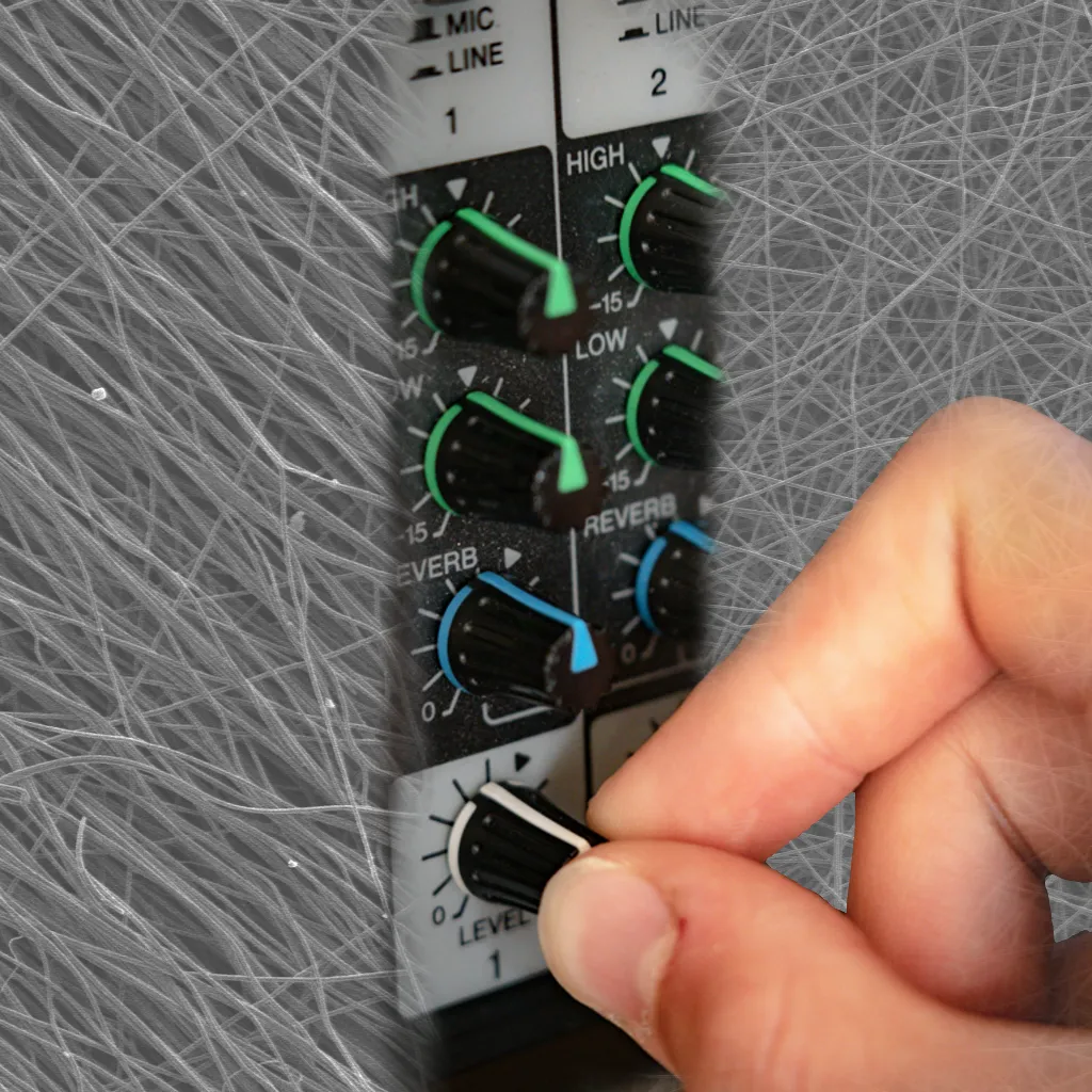 An illustration representing fuel cell transport layer fibres being oriented on demand. Adapted from images by Devin Todd and Jonny-Gios via Unsplash.